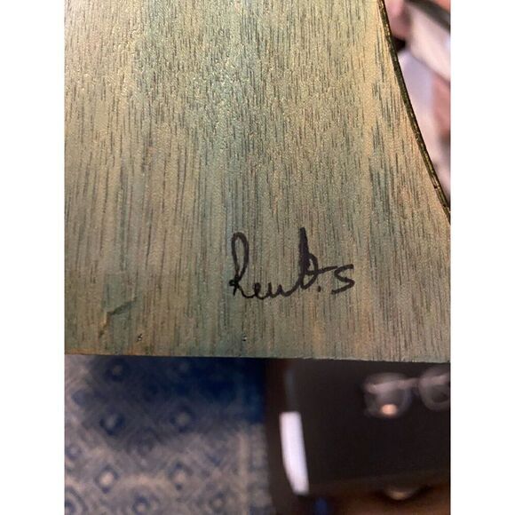 Kakadu Art Israel Wood Vase Handpainted Signed Reut Shahar 12” Tall 4” By 4” - Picture 9 of 14